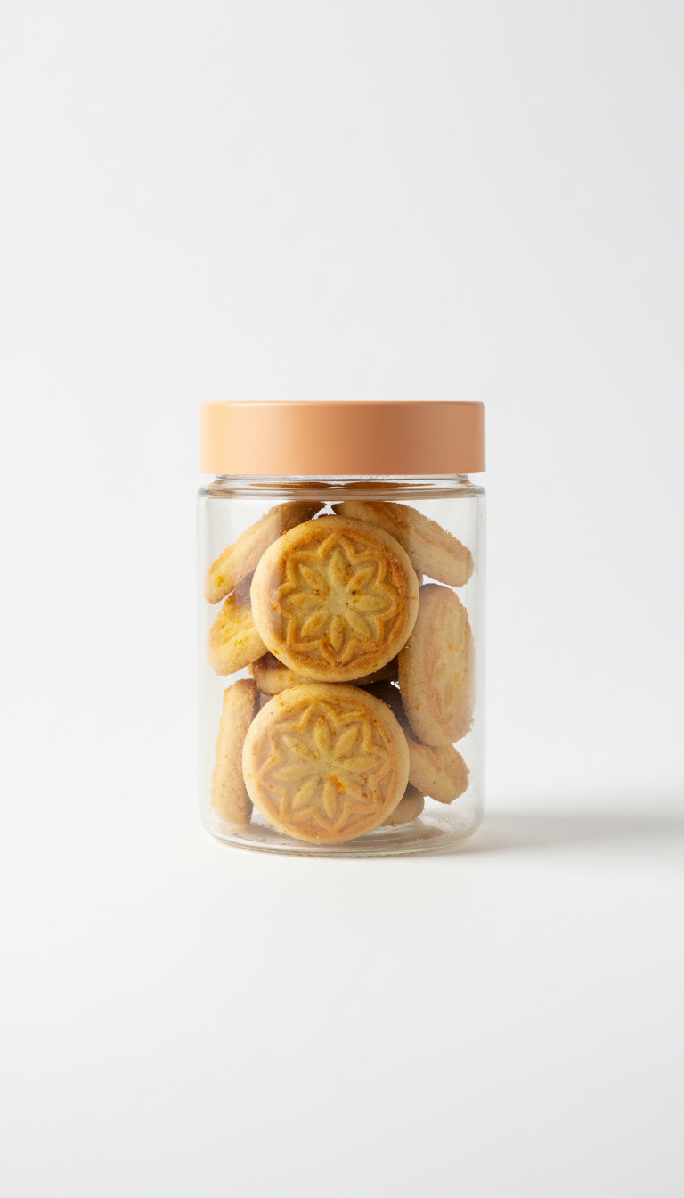 Orange zest pressed cookie glass jar